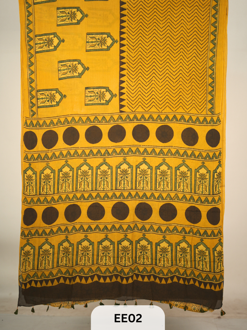 CHINON CHIFFON AJRAKH HANDBLOCK