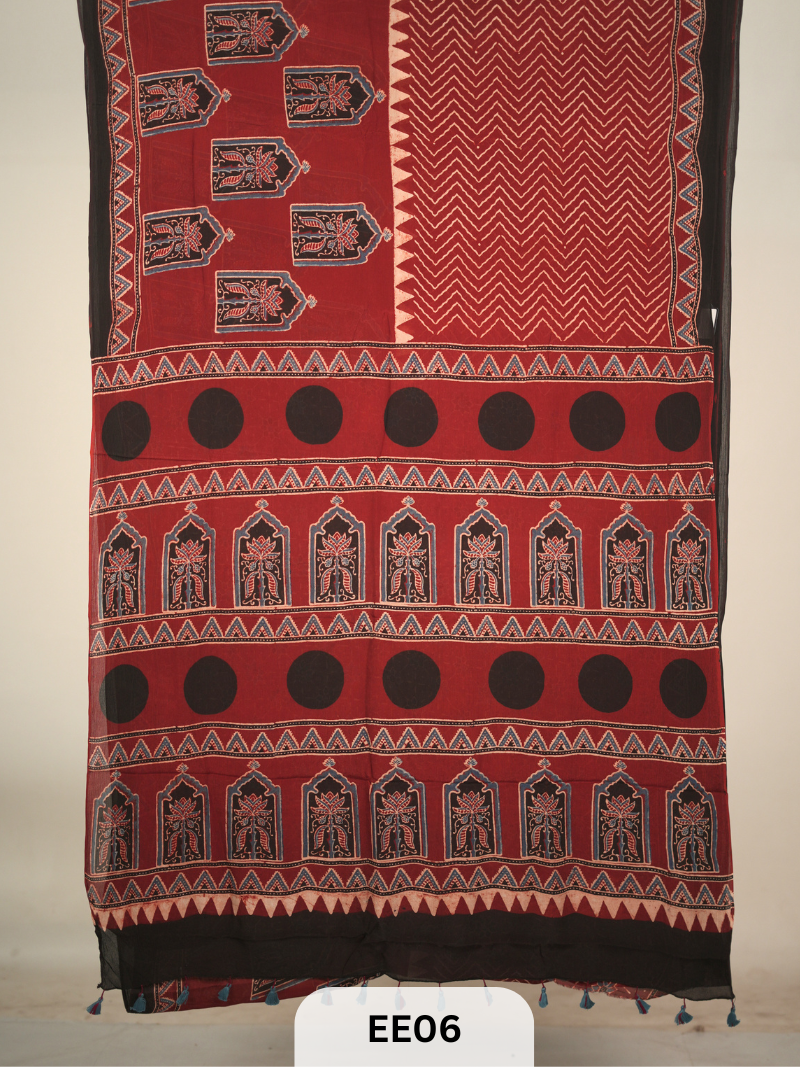 CHINON CHIFFON AJRAKH HANDBLOCK