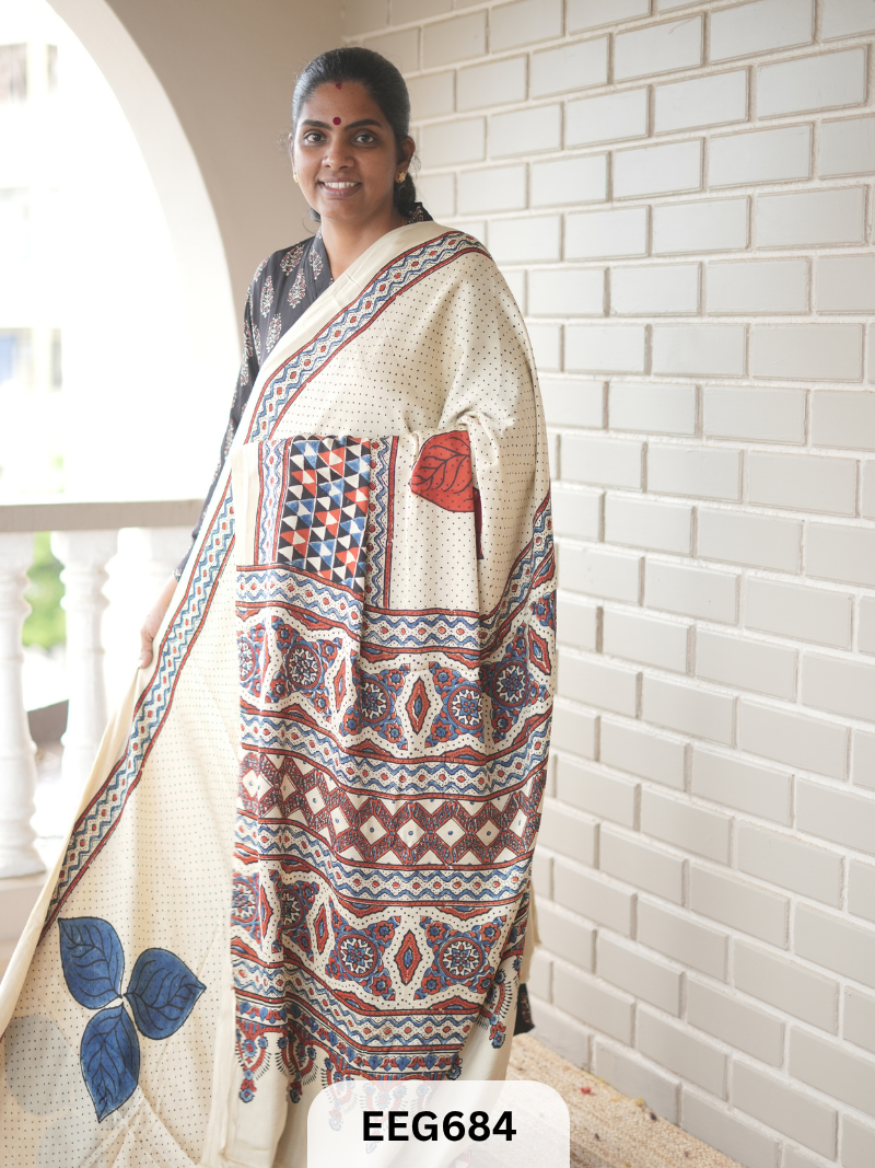 AJRAKH MODAL SAREE - JACKPOT