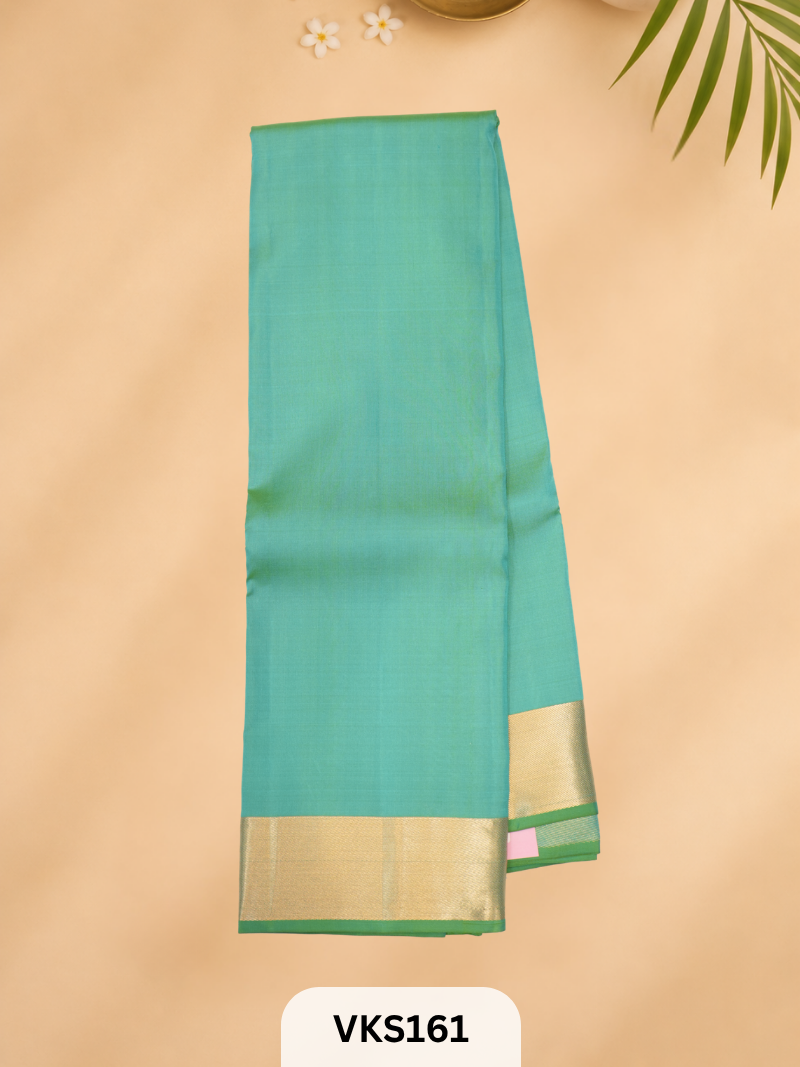 PURE KANCHIPURAM PLAIN SOFT SILK SAREE