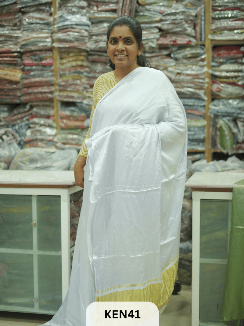 PLAIN MODAL SILK SAREE WITH LAGDI PATTA