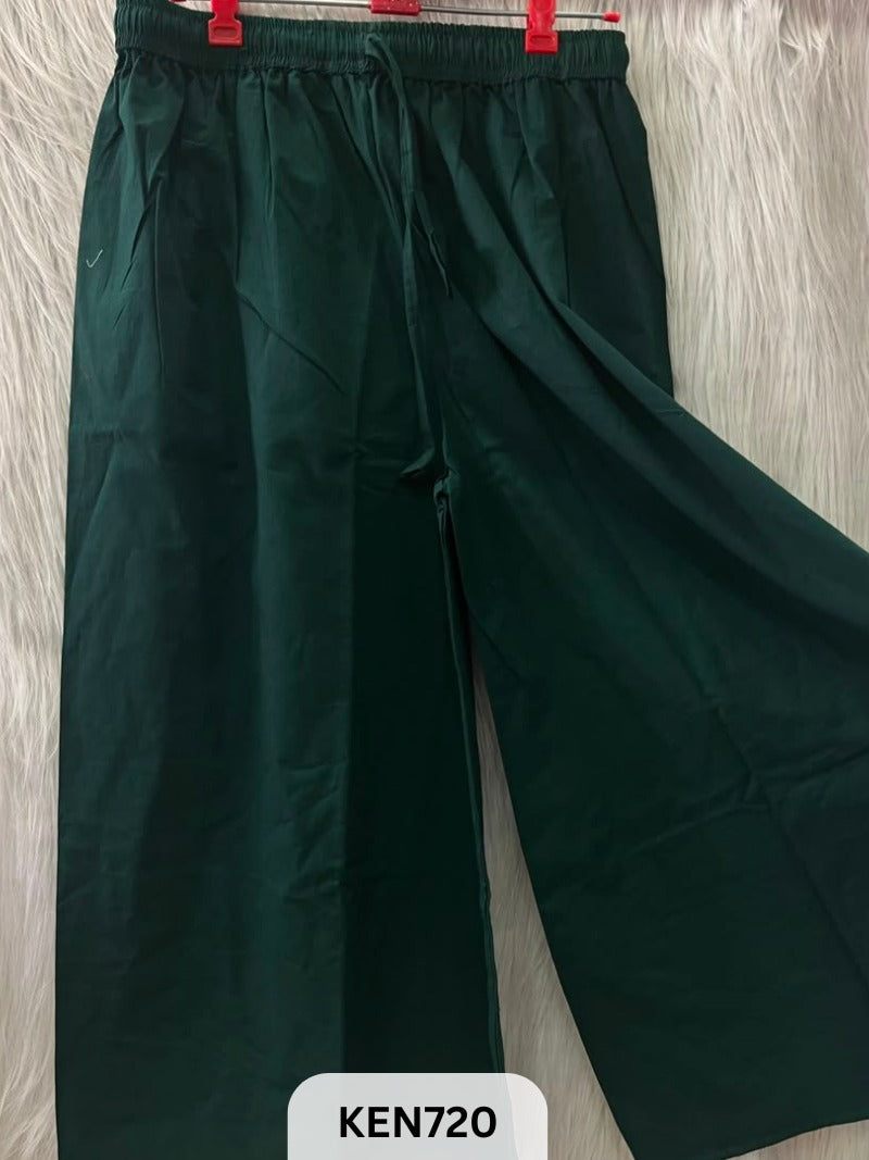 COTTON PLAIN PALAZZO PANT FREESIZE (22-40INCH)