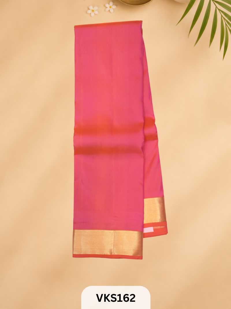 PURE KANCHIPURAM PLAIN SOFT SILK SAREE