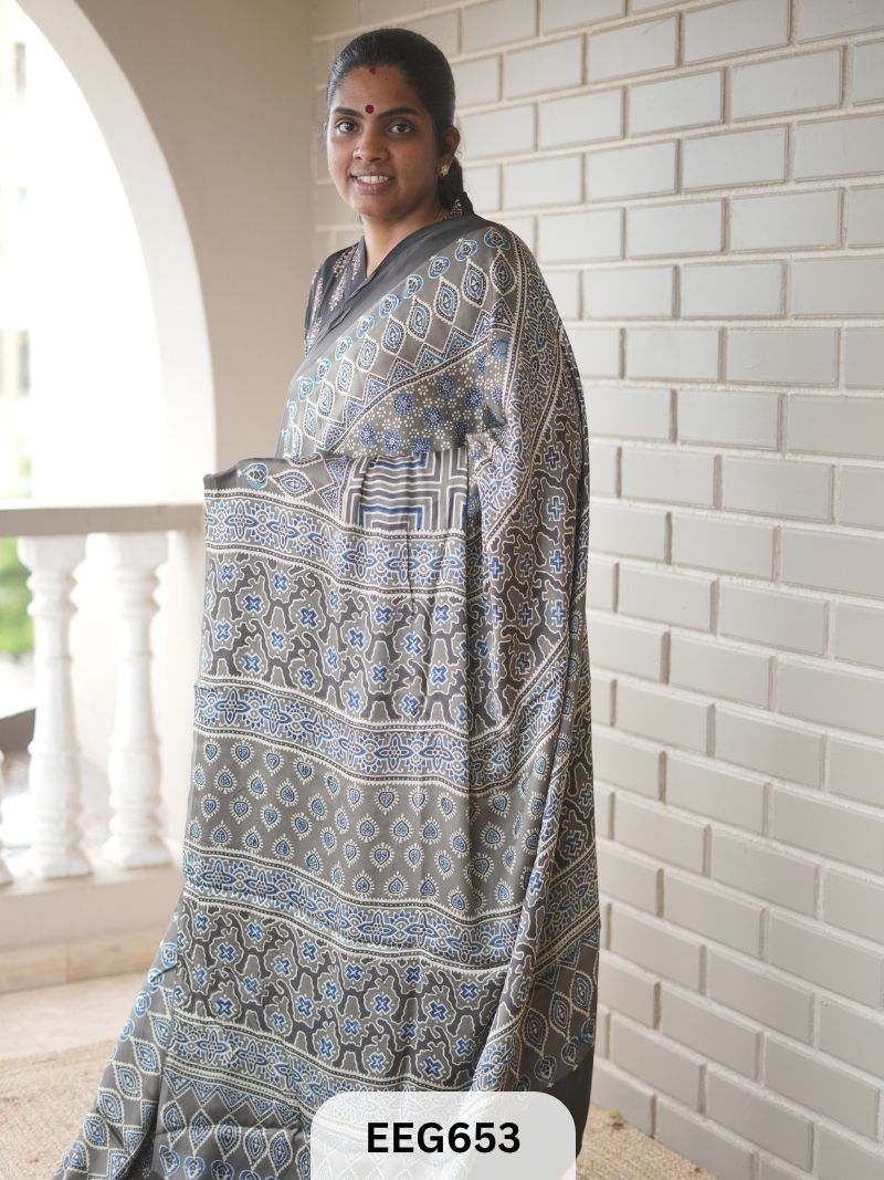 AJRAKH MODAL SAREE - JACKPOT