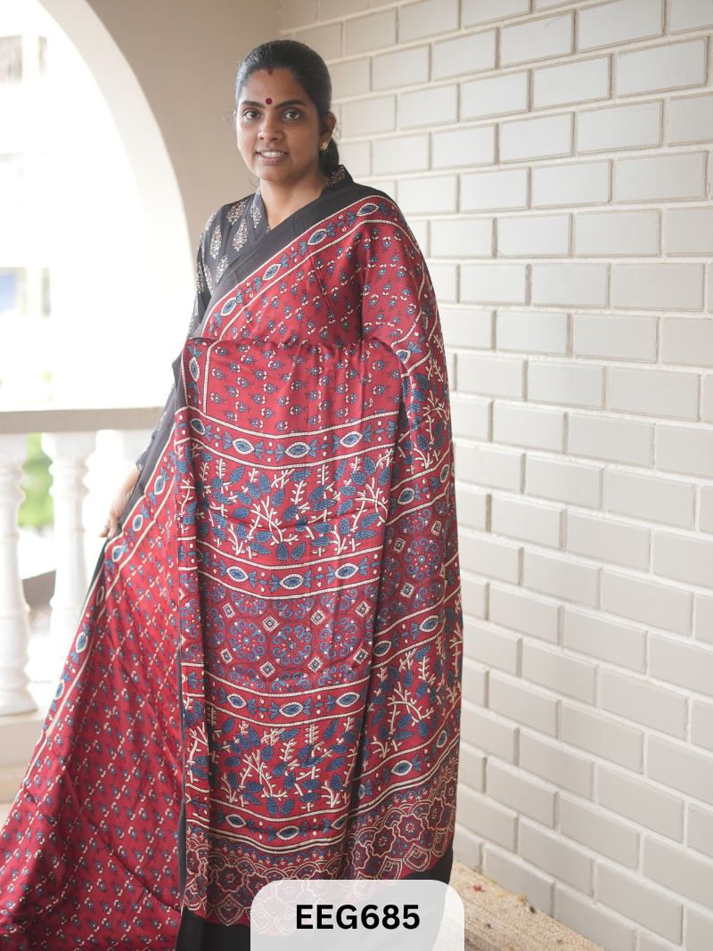 AJRAKH MODAL SAREE - JACKPOT