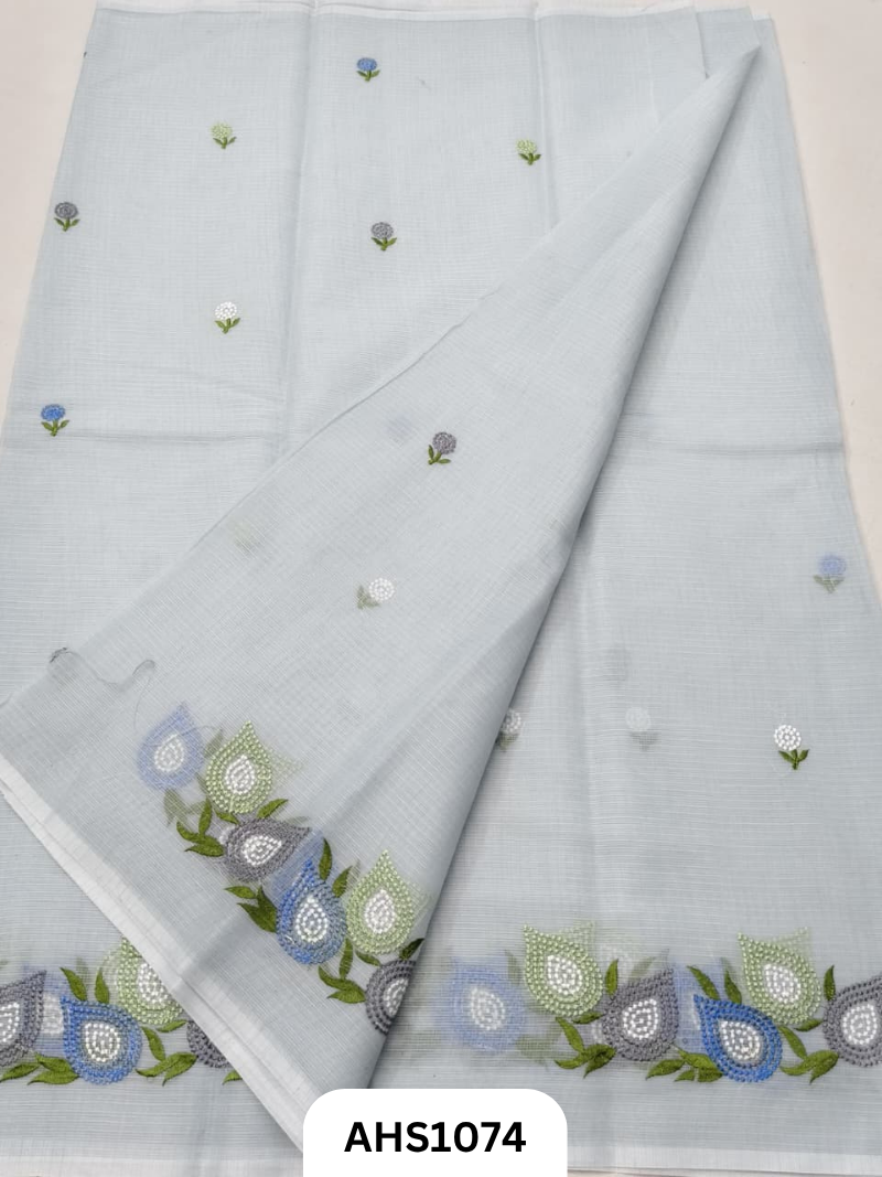 Kota Cotton Embroidery Work Saree with Blouse