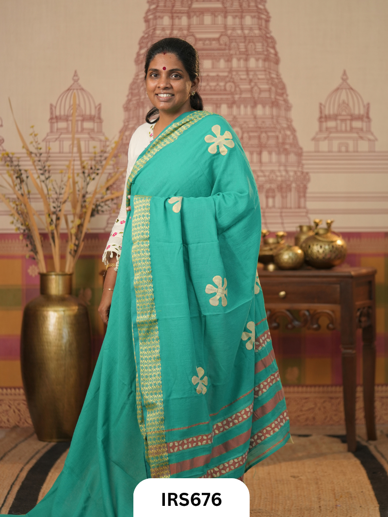 Chettinadu Saree With Barmer Aplique Work