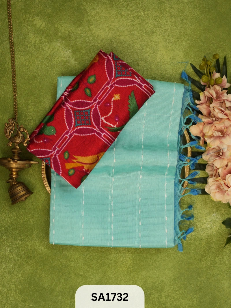 HANDLOOM MANGALAGIRI JUTE SILK + RAW SILK BLOUSE