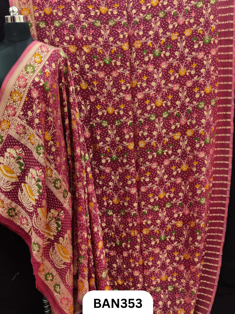 Georgettee Multicolor Butti Weaving Saree