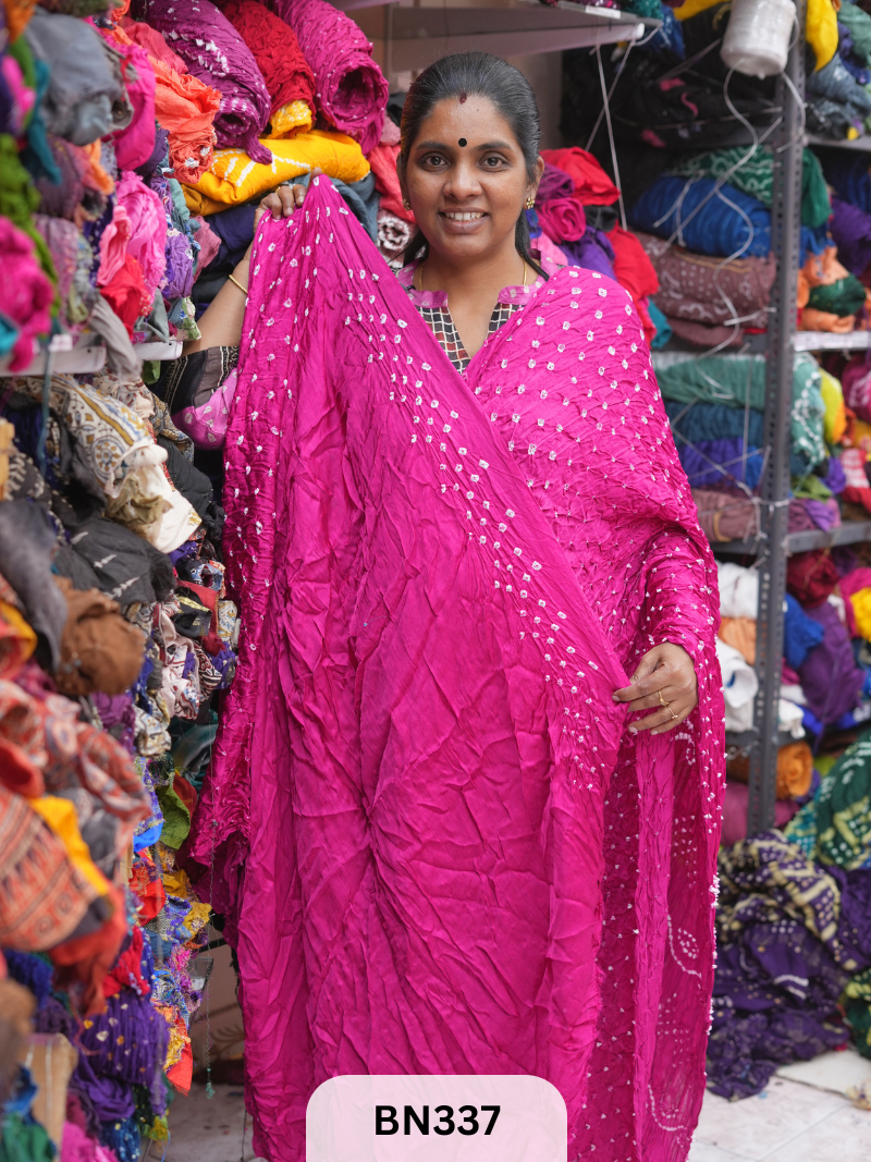 PLAIN MODAL GAJI HAND BANDHEJ - BEST BUY*