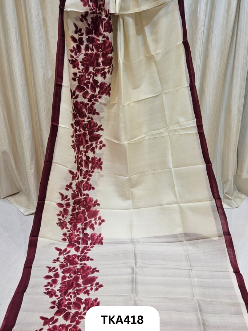 Murshidabad Silk Hand Painted Saree