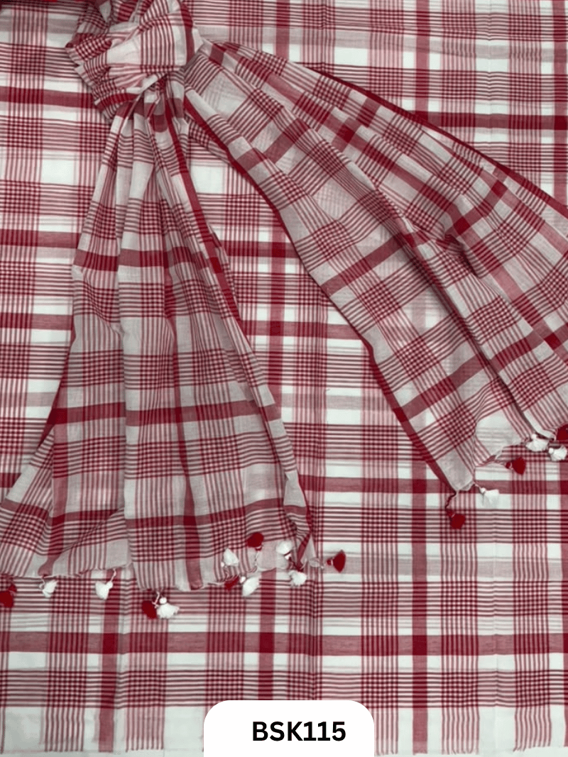 Mul Cotton Checks Top Duppata -2.5Mtr