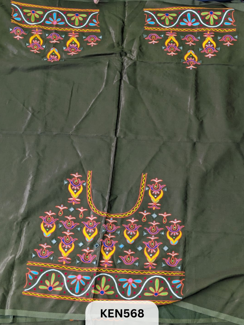 MASHRUSILK HAND AARIWORK UNSTITCHED BLOUSEPIECE