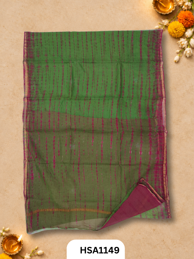 Hand Block Printed Kota Doriya Saree with Blouse