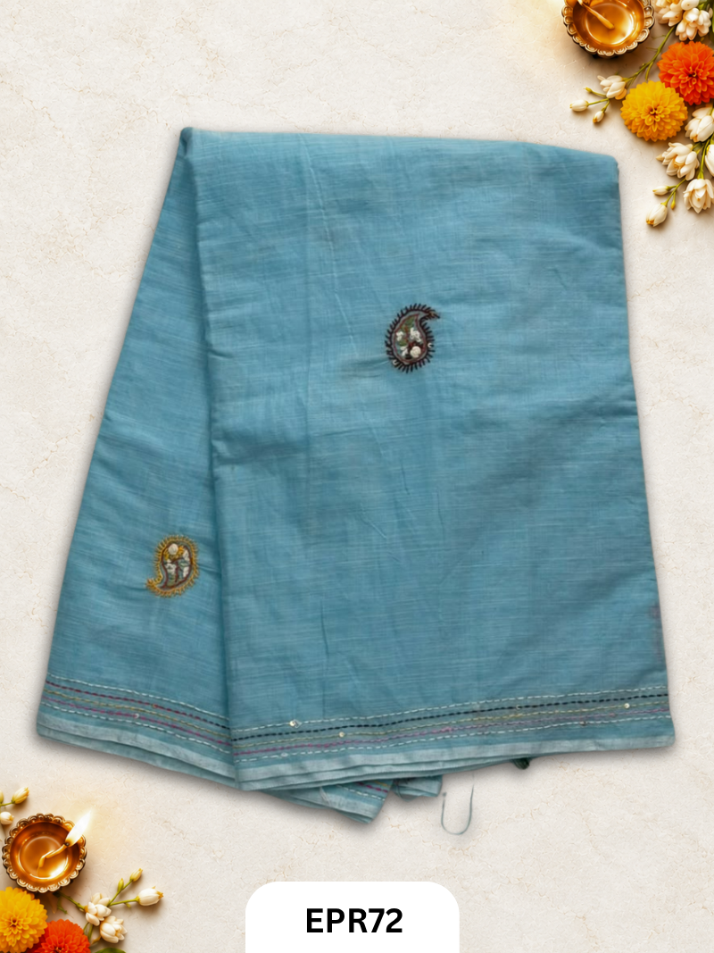 Linen With Embroidery Lambani Saree