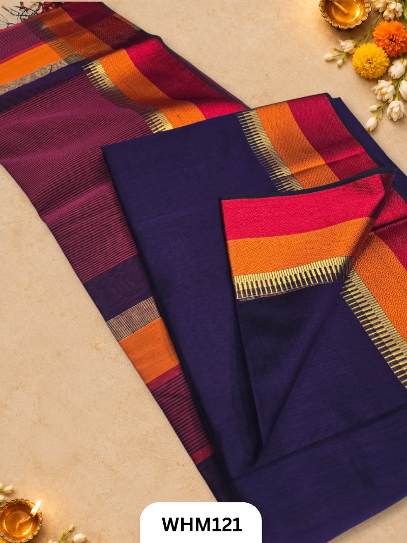 Maheshwari handloom Resham border saree