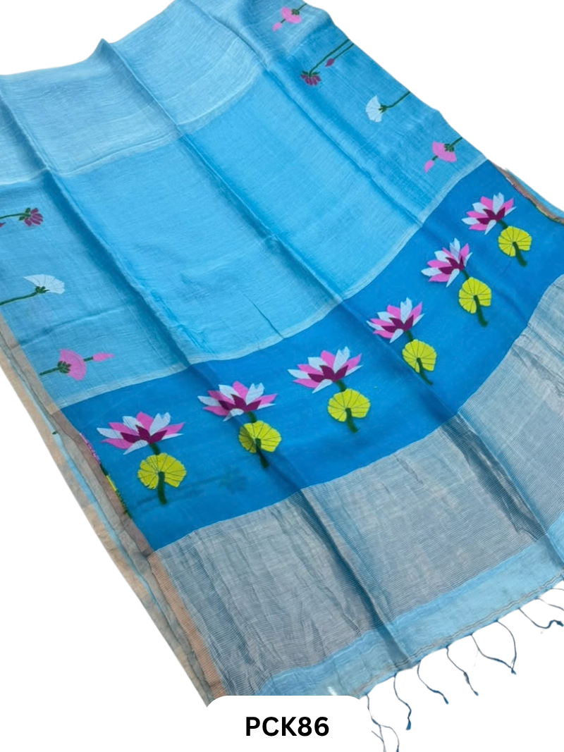 Pure Line Silk with jamdani Saree