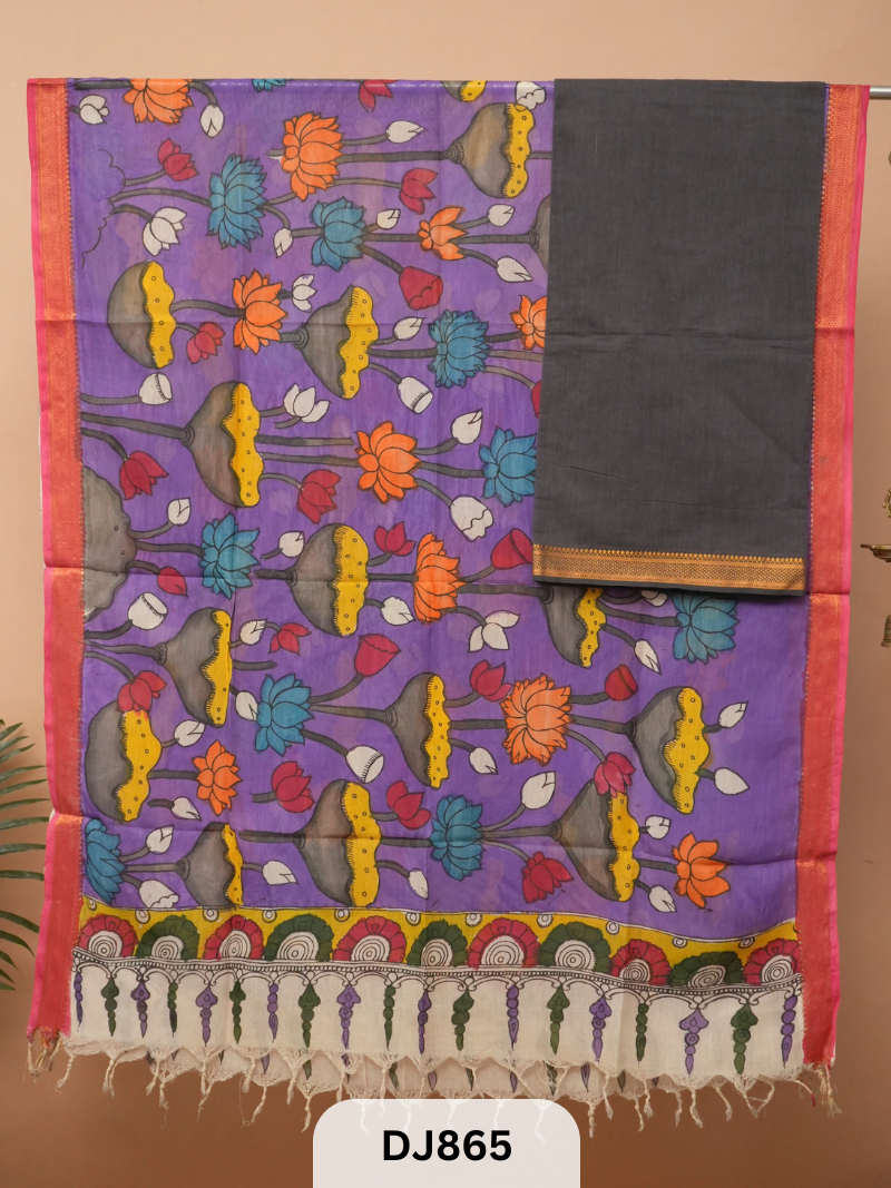 MANGALGIRI PATTU TOP AND PENKALAMKARI DUPPATA - 2 PCS