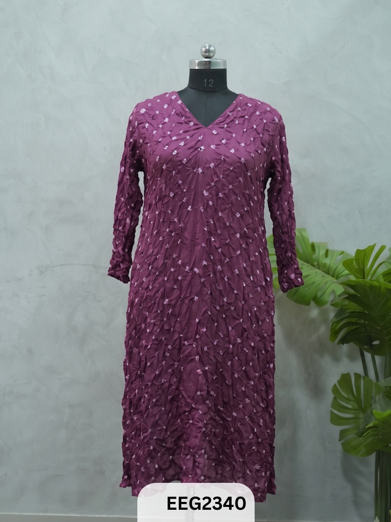 MODAL BANDHINI WORK WEAR KURTI