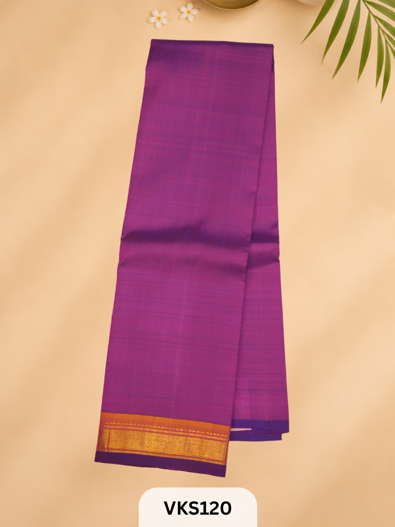 PURE KANCHIPURAM SILK SAREE WITH ONE SIDE BORDER