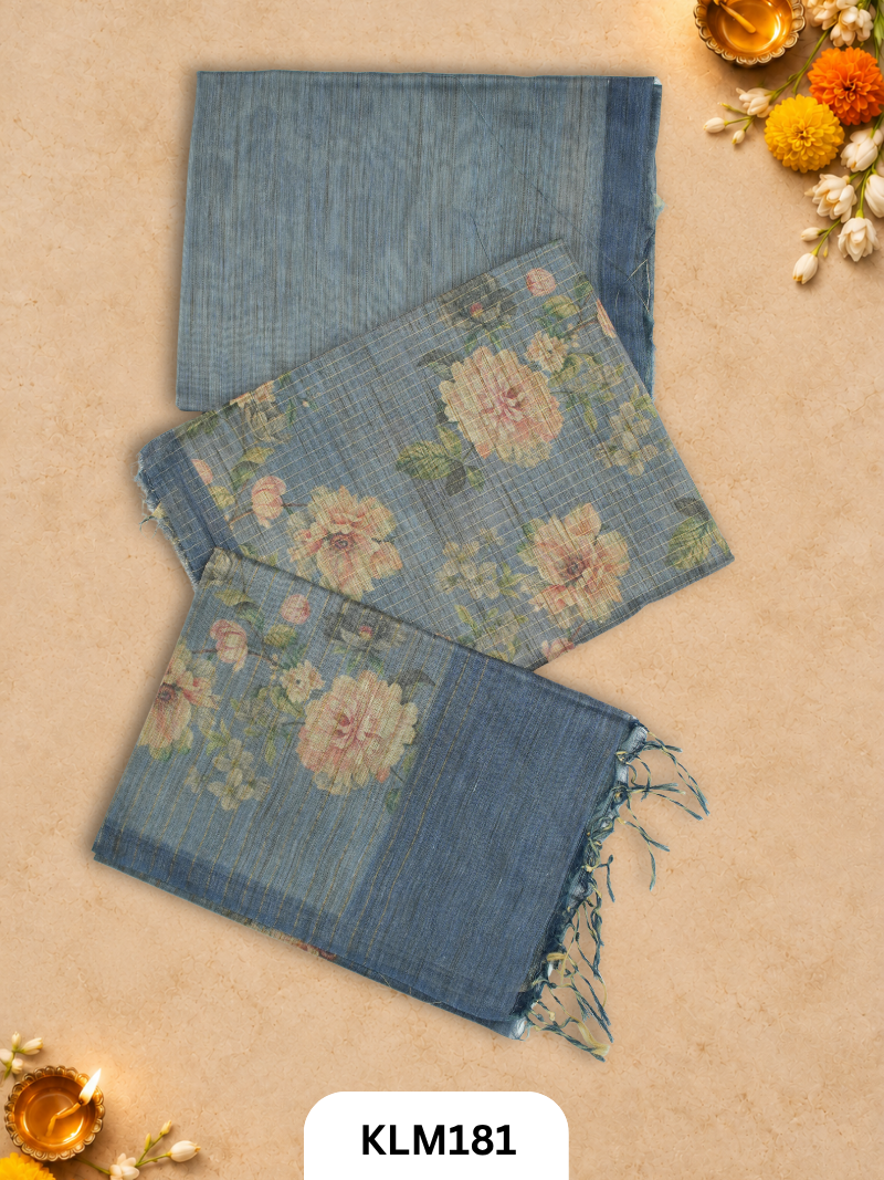 Semi Tussar Salwar Unstitched 3Pc Set