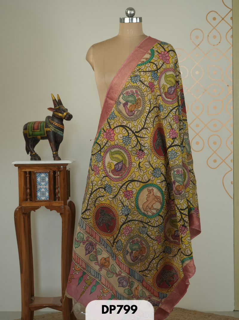 PURE PENKALAMKARI DUPPATTA