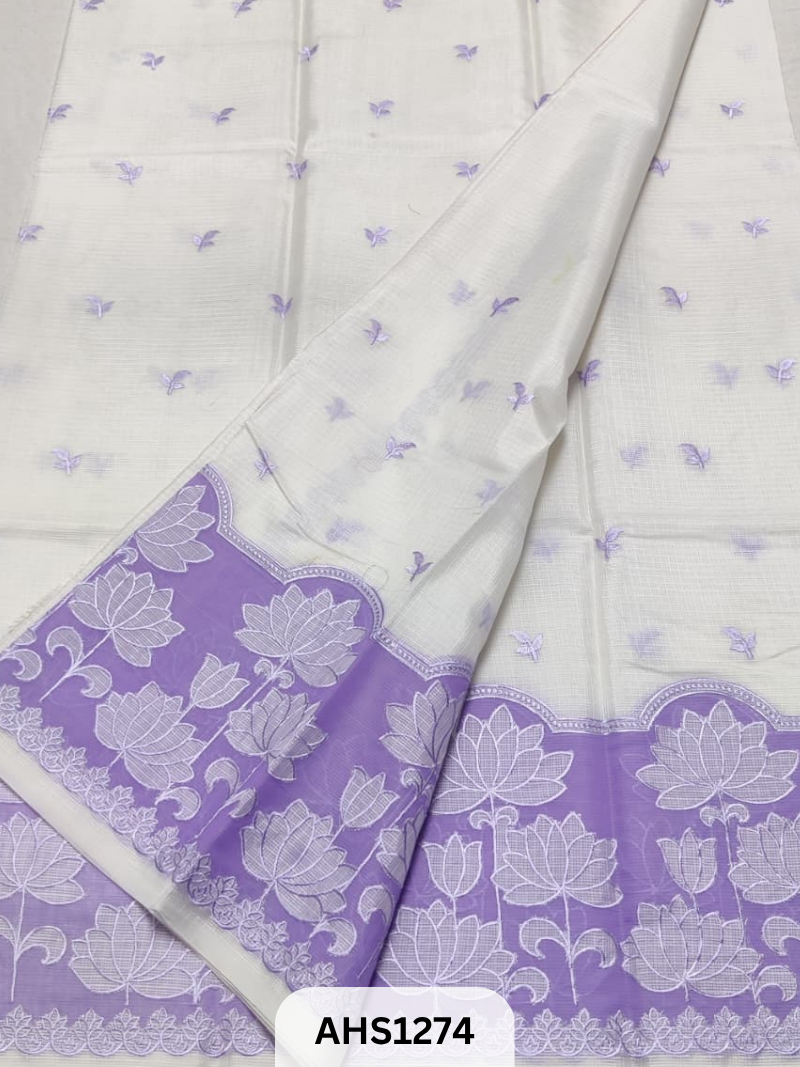 Soft Silk Kota Applique Work Saree