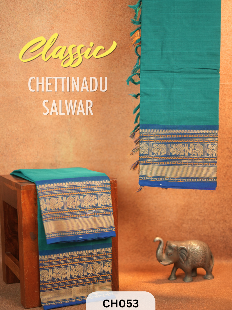 Chettinad Cotton Salwar Suit - 2Pcs Unstitched
