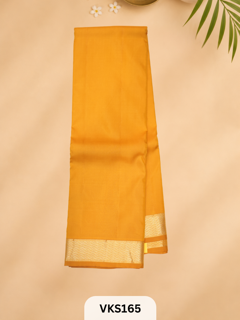 PURE KANCHIPURAM PLAIN SOFT SILK SAREE
