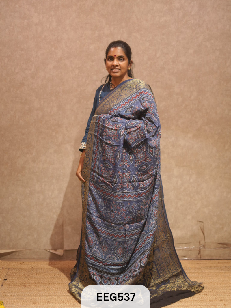AJRAKH DOLA SILK SAREE