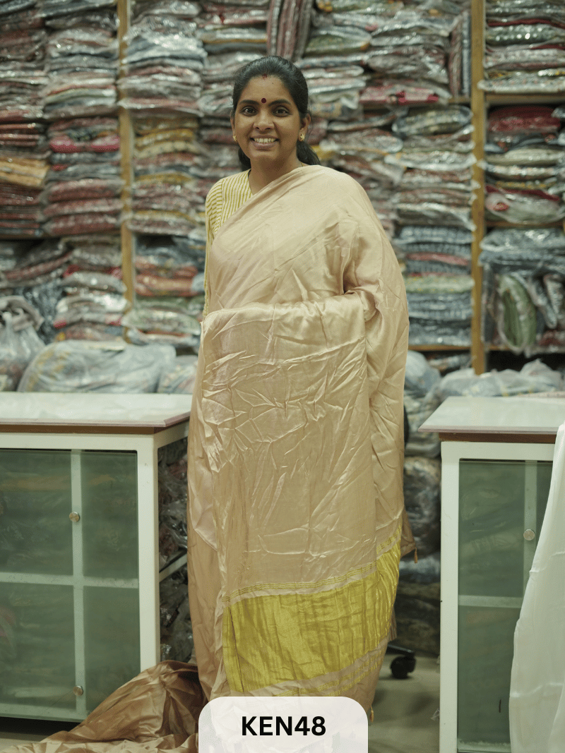 PLAIN MODAL SILK SAREE WITH LAGDI PATTA