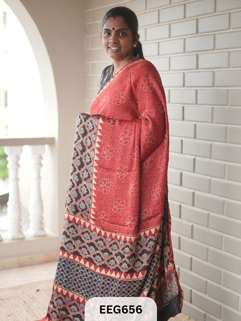 AJRAKH MODAL SAREE - JACKPOT