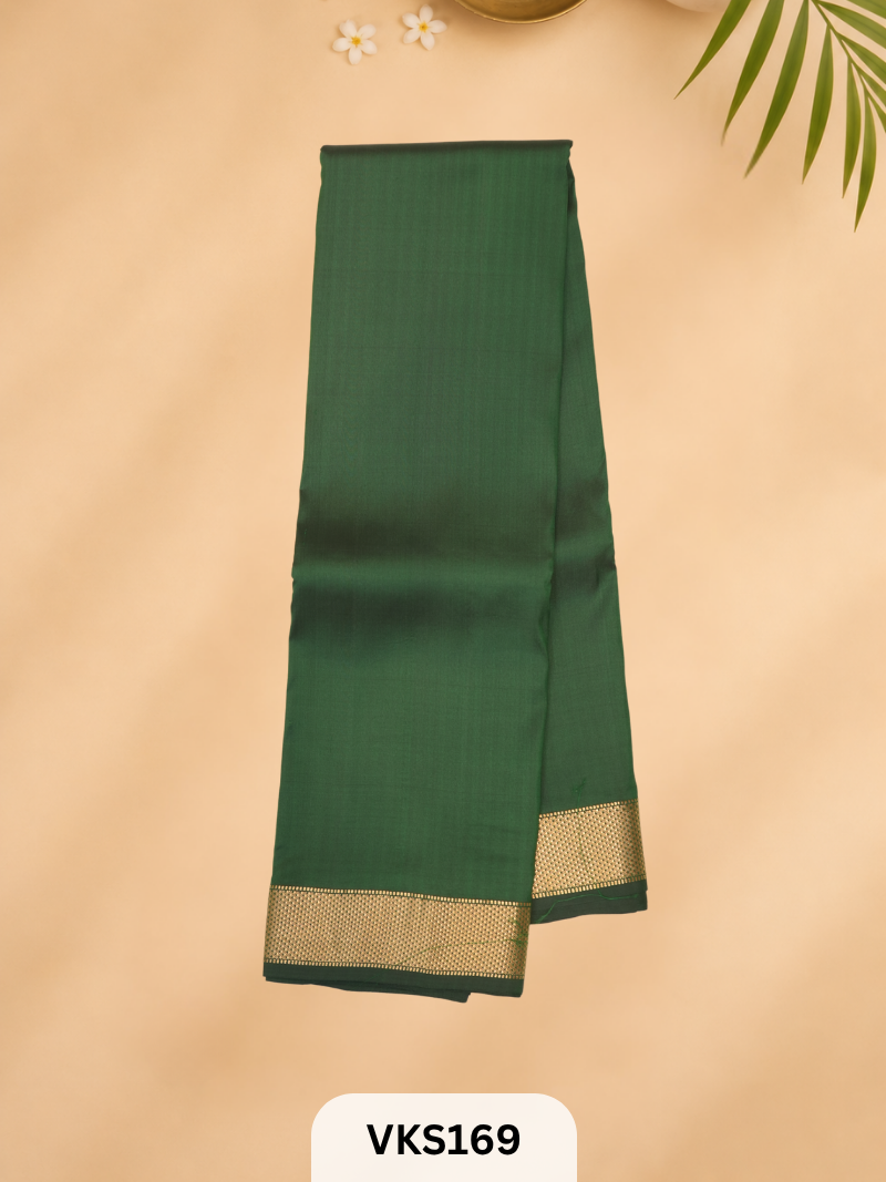PURE KANCHIPURAM PLAIN SOFT SILK SAREE