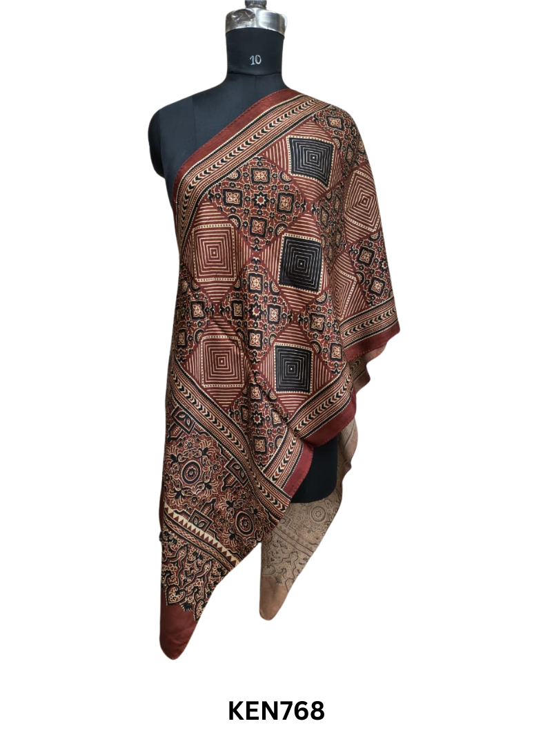 MASHRUSILK VEGETABLE DYE STOLES - LENGTH 2.15 MTR WIDTH 22