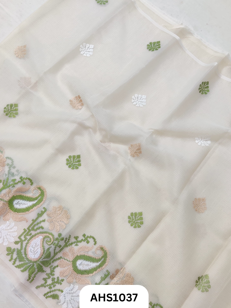 Kota Cotton Embroidery Work Saree with Blouse