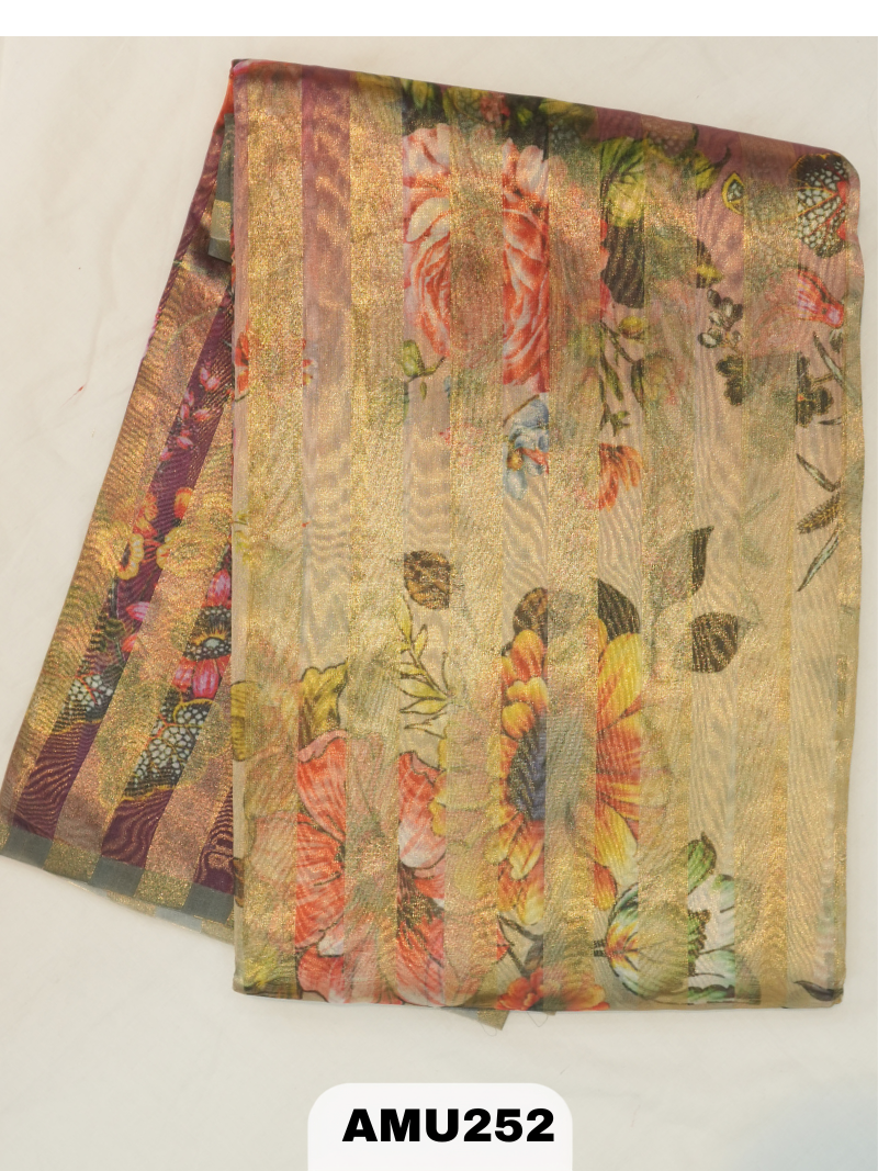 BANARAS RUSSIAN SILK SAREE WITH PRINTED