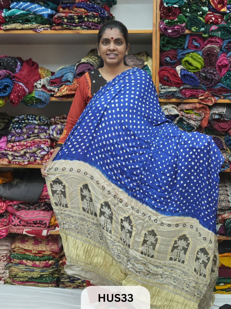 BANDHANI AJRAKH WITH LAGDI PATTA DUPPATA