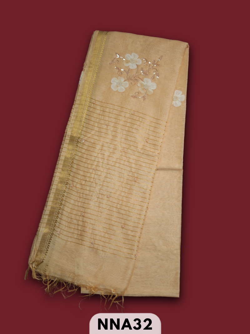 PURE TUSSAR DESIGNER PIECE SAREE