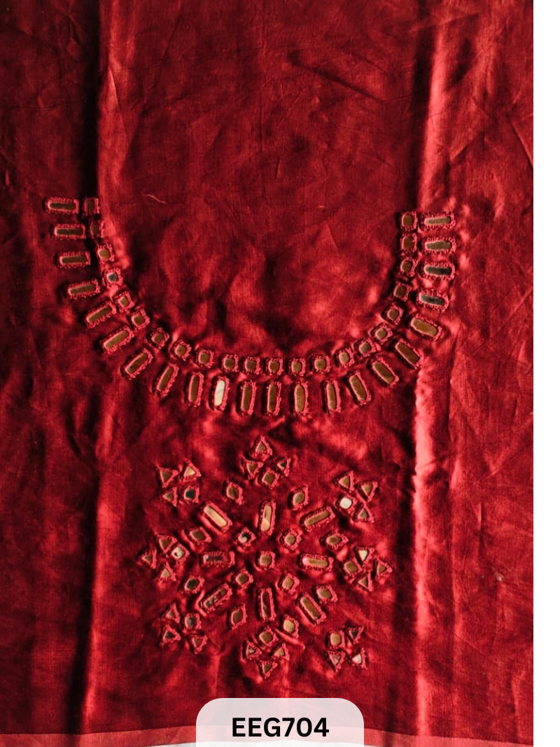 MASHRU MIRROR WORK UNSTITCHED BLOUSE PIECE