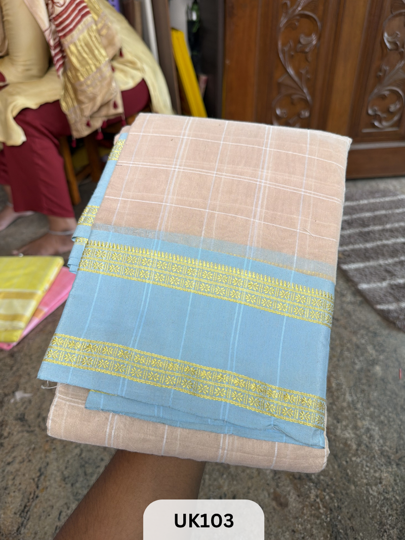 PUNE COTTON SAREE WITH CONTRAST BORDER