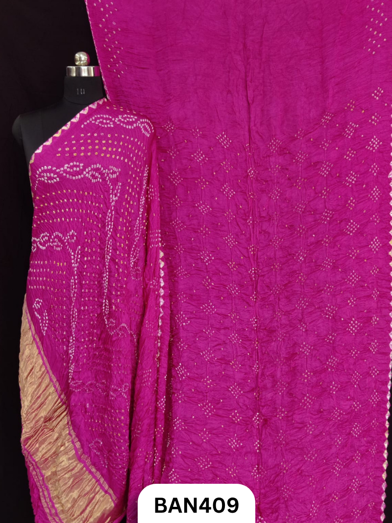 Semi Gaji Silk Tissue Pallu 9/16 Dani Saree With Edging