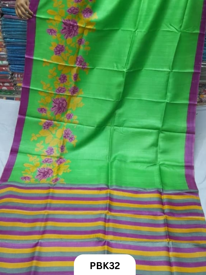 Pure With Out zari Tussar Saree