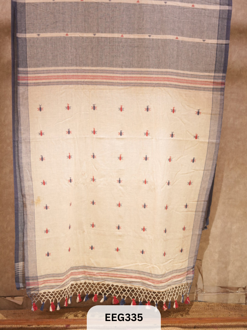HANDWOVEN KALA COTTON WITH EXTRA WEFT SAREE
