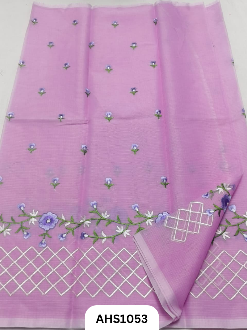 Kota Cotton Embroidery Work Saree with Blouse