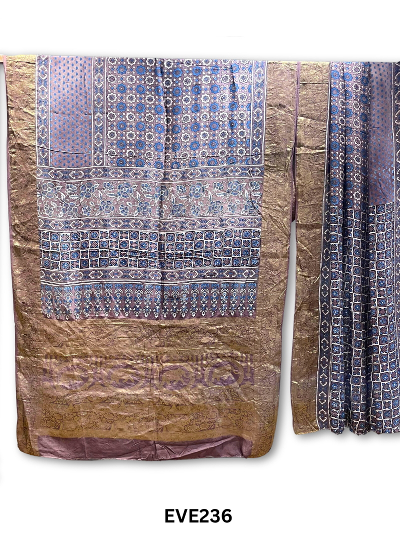 Dola Silk Ajrakh Saree