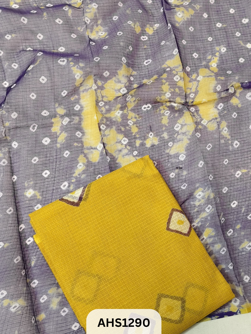 Pure Kota Cotton Shibori Print Dress Material Top & Dupatta 2.5mtr