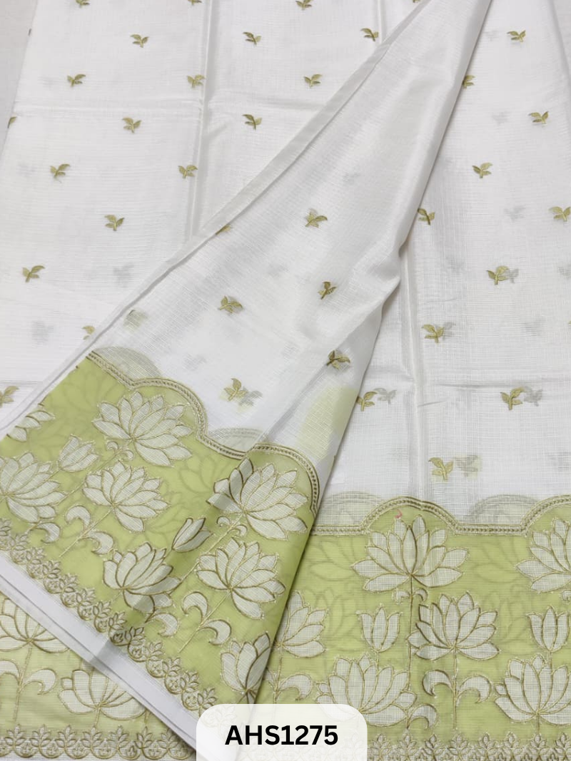 Soft Silk Kota Applique Work Saree