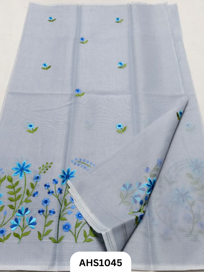 Kota Cotton Embroidery Work Saree with Blouse