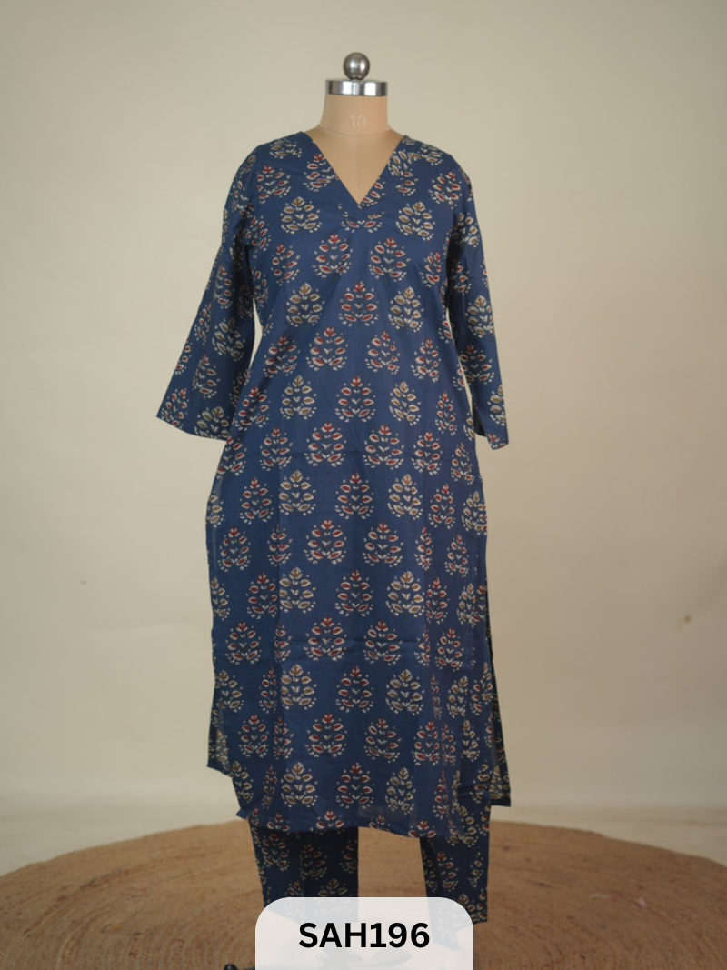 PREMIUM JAIPUR HANDBLOCK KURTI 2PCS SET