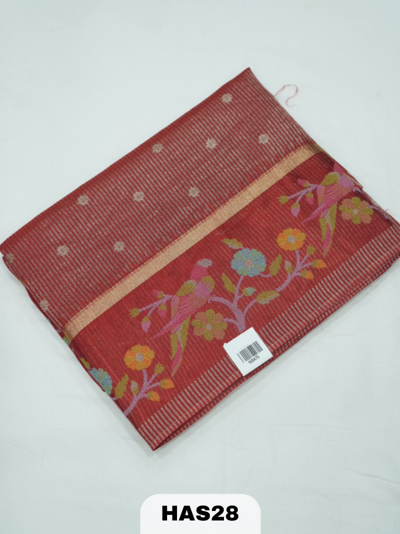 BANARAS TISSUE FIGURE BORDER SAREE